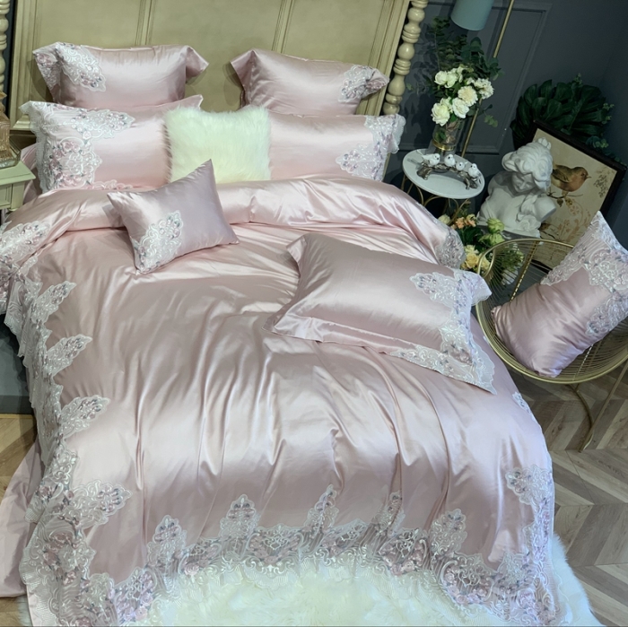 91家纺网 家纺一手货源 找家纺 缔缦家纺 2022新款重磅真丝棉系列四件套-蔷薇花园 粉
