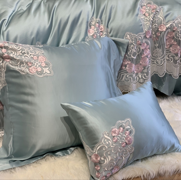 91家纺网 家纺一手货源 找家纺 缔缦家纺 2022新款重磅真丝棉系列四件套-蔷薇花园 绿