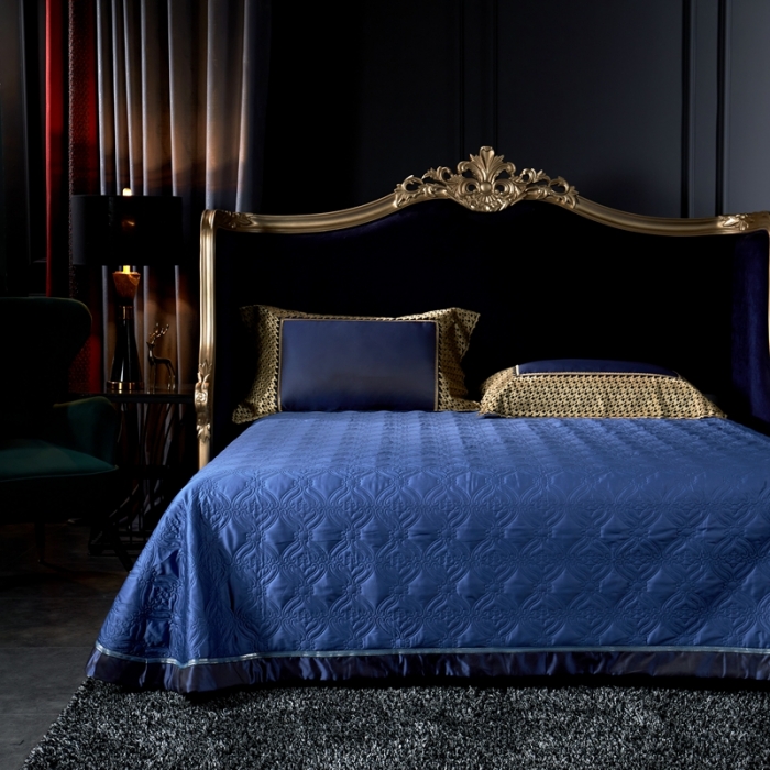 91家纺网 家纺一手货源 找家纺 缔缦家纺 2022新款重磅真丝棉系列四件套-幻影 深蓝