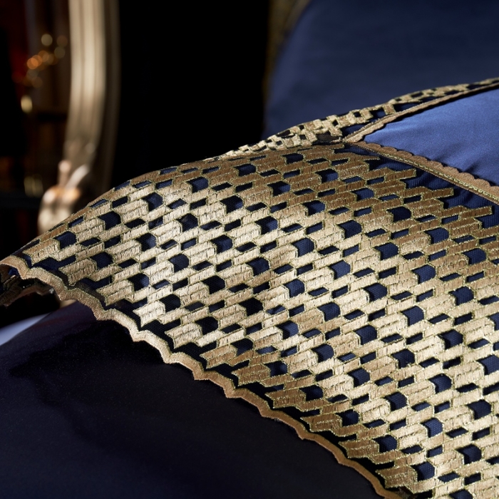 91家纺网 家纺一手货源 找家纺 缔缦家纺 2022新款重磅真丝棉系列四件套-幻影 深蓝