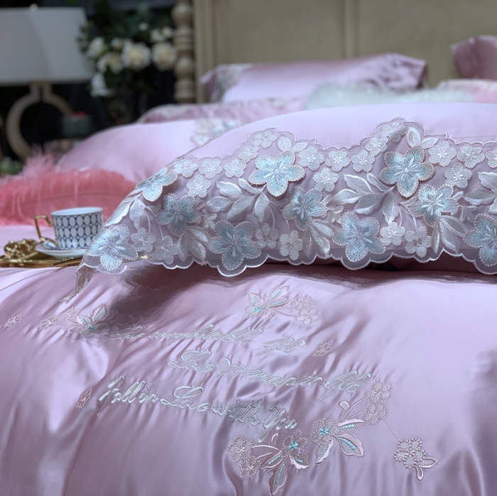 91家纺网 家纺一手货源 找家纺 （总）缔缦家纺2022新款重磅真丝棉系列四件套-绝代风华 粉