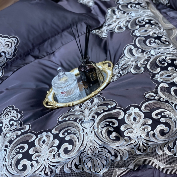 91家纺网 家纺一手货源 找家纺 缔缦家纺 2022新款重磅真丝棉系列四件套-曼谷王朝 茶紫