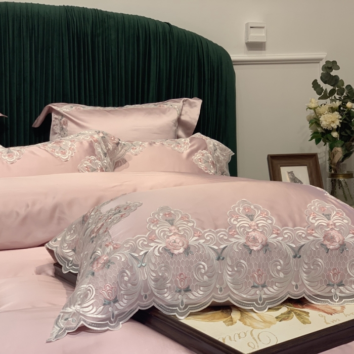 91家纺网 家纺一手货源 找家纺 缔缦家纺 2022新款重磅真丝棉系列四件套-蒙娜丽莎 粉