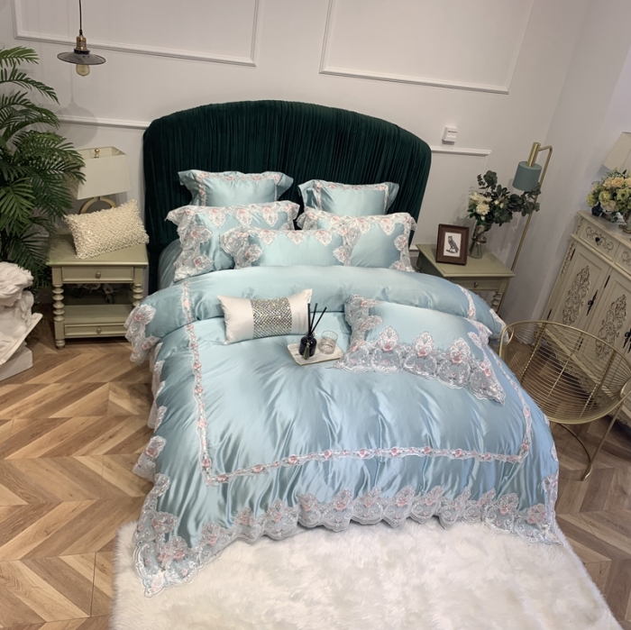 91家纺网 家纺一手货源 找家纺 缔缦家纺 2022新款重磅真丝棉系列四件套-蒙娜丽莎 绿