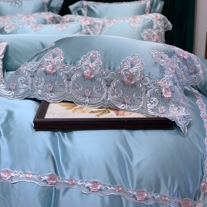 91家纺网 家纺一手货源 找家纺 缔缦家纺 2022新款重磅真丝棉系列四件套-蒙娜丽莎 绿