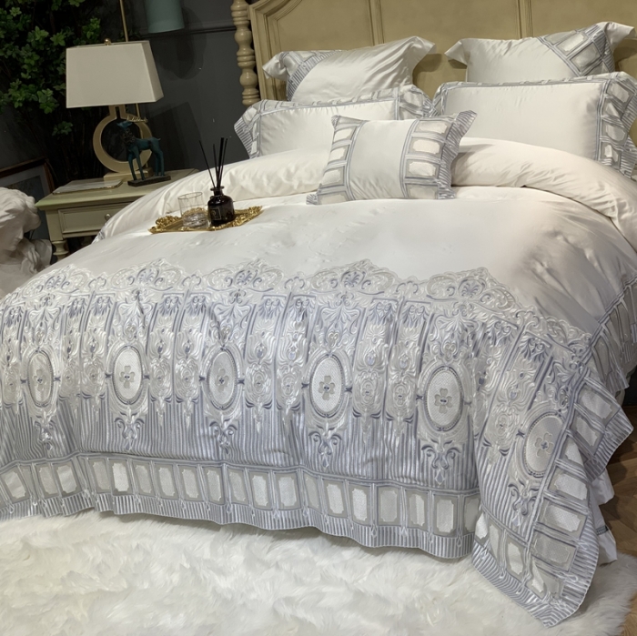 91家纺网 家纺一手货源 找家纺 缔缦家纺 2022新款重磅真丝棉系列四件套-米兰之旅 柔白