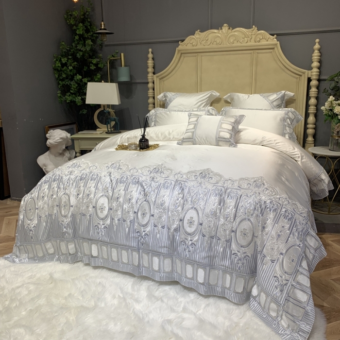 91家纺网 家纺一手货源 找家纺 缔缦家纺 2022新款重磅真丝棉系列四件套-米兰之旅 柔白