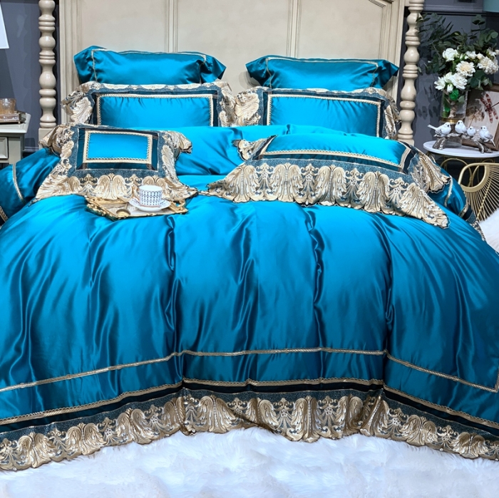 91家纺网 家纺一手货源 找家纺 缔缦家纺 2022新款重磅真丝棉系列四件套-圣保罗 玛瑙绿