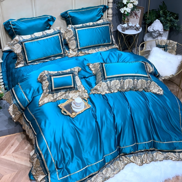 91家纺网 家纺一手货源 找家纺 缔缦家纺 2022新款重磅真丝棉系列四件套-圣保罗 玛瑙绿