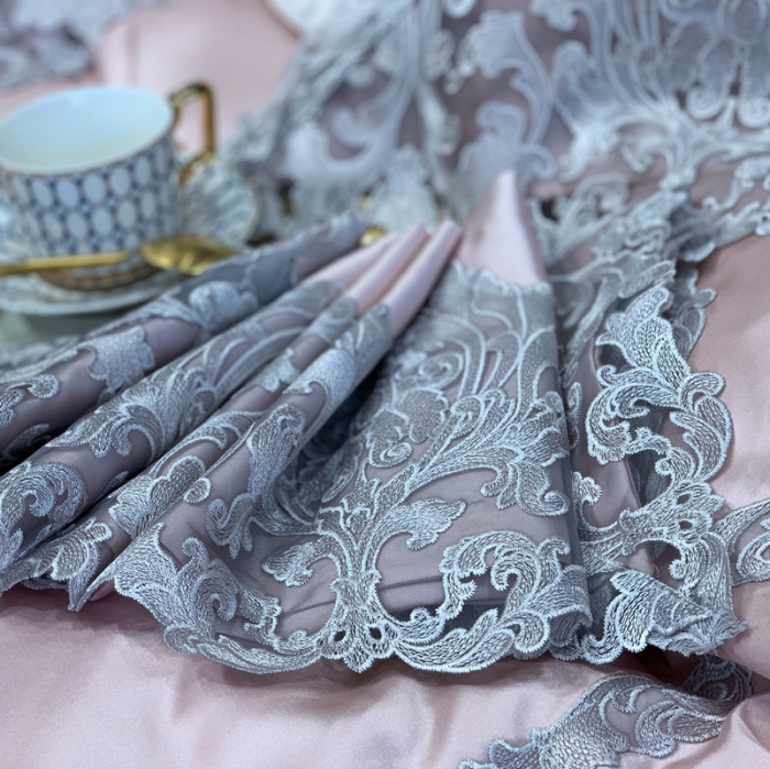 91家纺网 家纺一手货源 找家纺 缔缦家纺 2022新款重磅真丝棉系列四件套-赛琳娜 藕粉