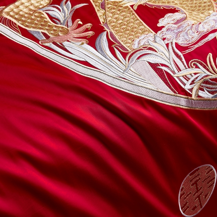 91家纺网 家纺一手货源 找家纺 (总）缔缦 2022新款60s长绒棉婚庆四件套