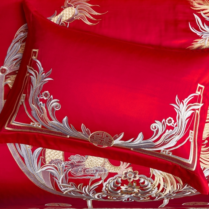 91家纺网 家纺一手货源 找家纺 (总）缔缦 2022新款60s长绒棉婚庆四件套