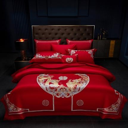 缔缦 2022新款60s长绒棉婚庆四件套 紫气东来场景2