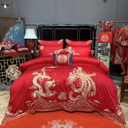 91家纺网 家纺一手货源 找家纺 缔缦 2022新款全棉婚庆系列四件套多件套 天赐良缘