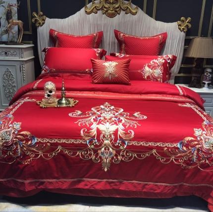 91家纺网 家纺一手货源 找家纺 (总）缔缦 2022新款全棉婚庆系列四件套多件套