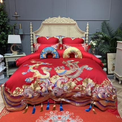 91家纺网 家纺一手货源 找家纺 缔缦 2022新款全棉婚庆系列四件套多件套 情深似海