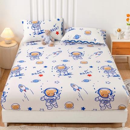 91家纺网 家纺一手货源 找家纺 名兮 2022新款纯棉印花床笠 探索太空