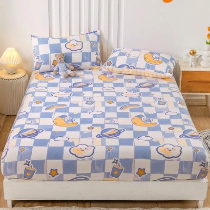 91家纺网 家纺一手货源 找家纺 名兮 2022新款纯棉印花床笠 月球记