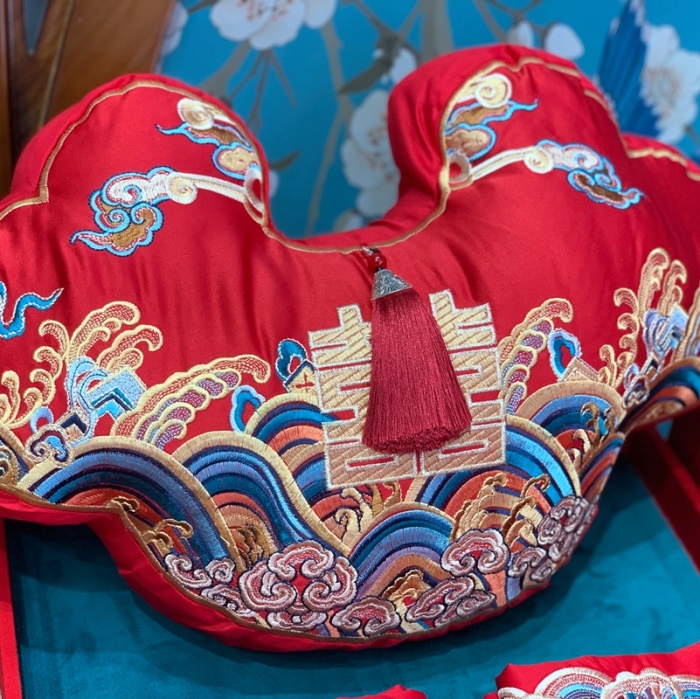 91家纺网 家纺一手货源 找家纺 缔缦 2022新款全棉婚庆系列四件套多件套 龙飞凤舞