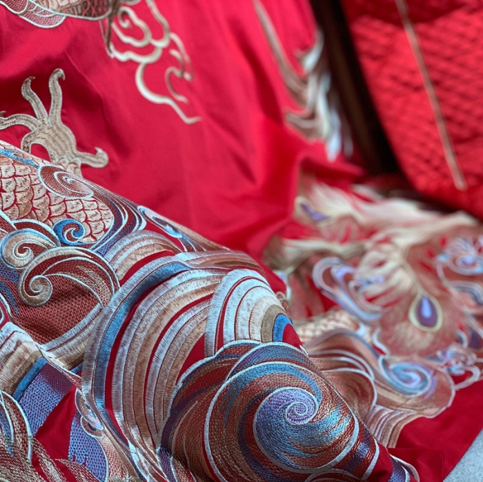 91家纺网 家纺一手货源 找家纺 缔缦 2022新款全棉婚庆系列四件套多件套 龙凤呈祥场景2