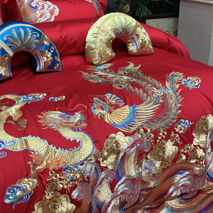 91家纺网 家纺一手货源 找家纺 缔缦 2022新款全棉婚庆系列四件套多件套 情深似海