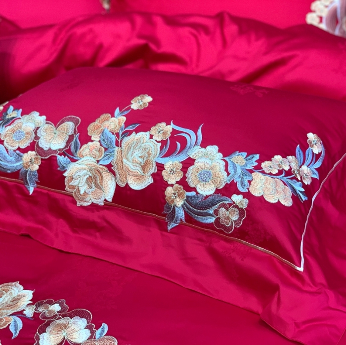 91家纺网 家纺一手货源 找家纺 缔缦 2022新款全棉婚庆系列四件套多件套 往后余生