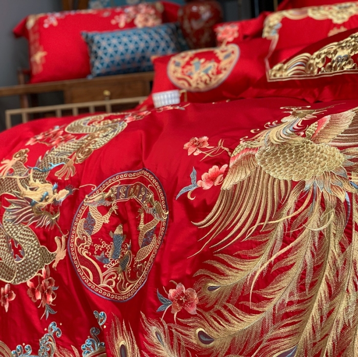 91家纺网 家纺一手货源 找家纺 缔缦 2022新款全棉婚庆系列四件套多件套 只为遇见你