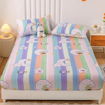 名兮 2022新款纯棉印花床笠 点点星