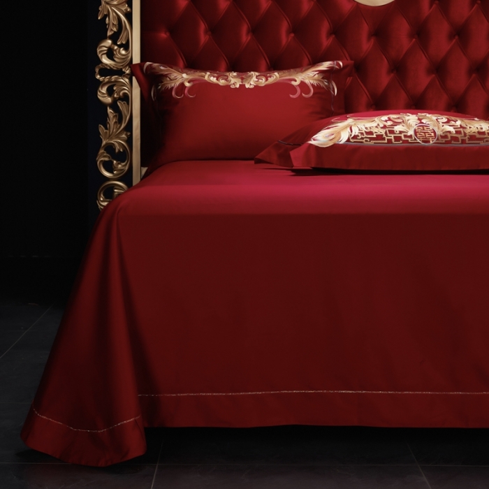 91家纺网 家纺一手货源 找家纺 缔缦 2022新款全棉婚庆系列四件套多件套 龙翔凤瑞场景1