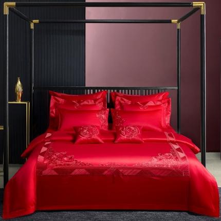 91家纺网 家纺一手货源 找家纺 (总）缔缦 2022新款全棉婚庆系列四件套多件套-东方喜事