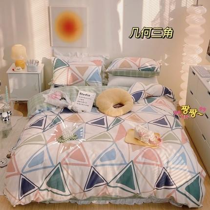 91家纺网 家纺一手货源 找家纺 （总）顾里 2022新款13372全棉四件套-几何渐变