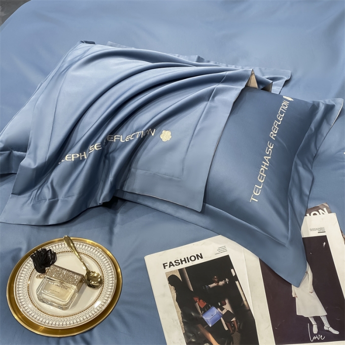 91家纺网 家纺一手货源 找家纺 蓝巢家纺 2022新款100支长绒棉四件套 邂逅-宾利蓝