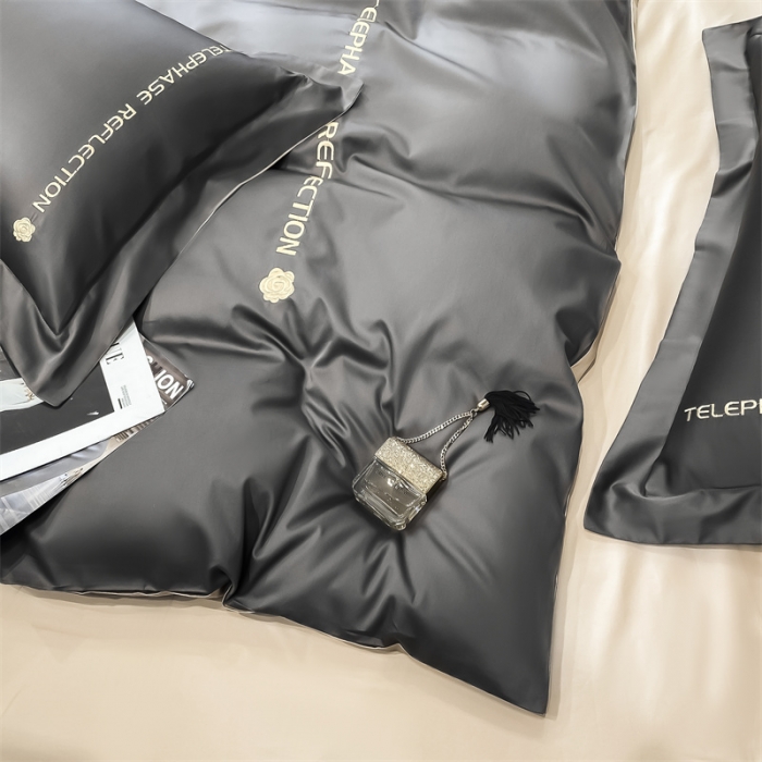 91家纺网 家纺一手货源 找家纺 蓝巢家纺 2022新款100支长绒棉四件套 邂逅-高级灰