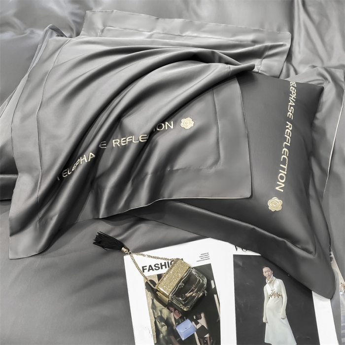 91家纺网 家纺一手货源 找家纺 蓝巢家纺 2022新款100支长绒棉四件套 邂逅-高级灰