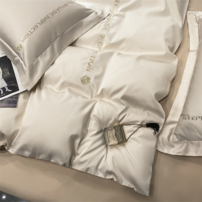 91家纺网 家纺一手货源 找家纺 蓝巢家纺 2022新款100支长绒棉四件套 邂逅-奶昔白