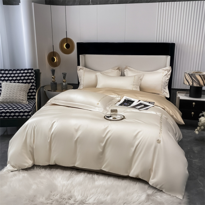 91家纺网 家纺一手货源 找家纺 蓝巢家纺 2022新款100支长绒棉四件套 邂逅-奶昔白