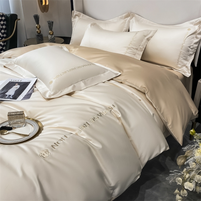 91家纺网 家纺一手货源 找家纺 蓝巢家纺 2022新款100支长绒棉四件套 邂逅-奶昔白