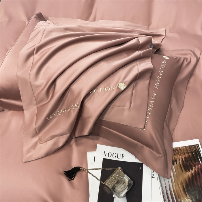 91家纺网 家纺一手货源 找家纺 蓝巢家纺 2022新款100支长绒棉四件套 邂逅-浅豆沙