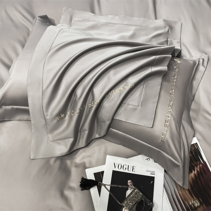 91家纺网 家纺一手货源 找家纺 蓝巢家纺 2022新款100支长绒棉四件套 邂逅-山灰