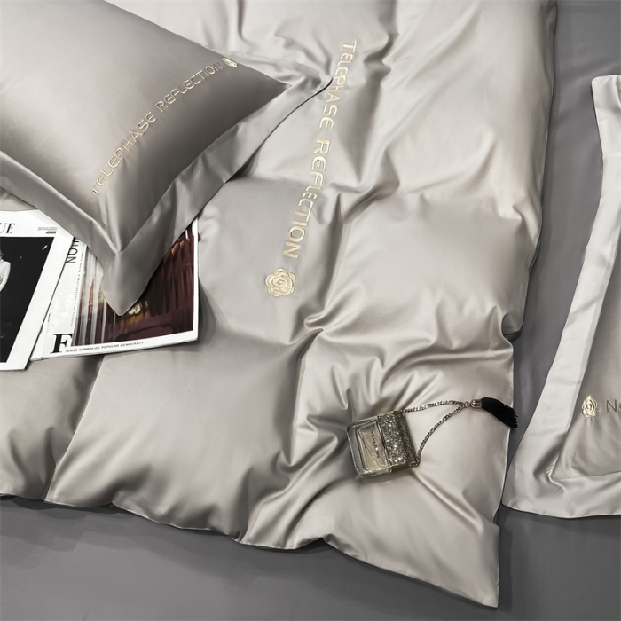 91家纺网 家纺一手货源 找家纺 蓝巢家纺 2022新款100支长绒棉四件套 邂逅-山灰