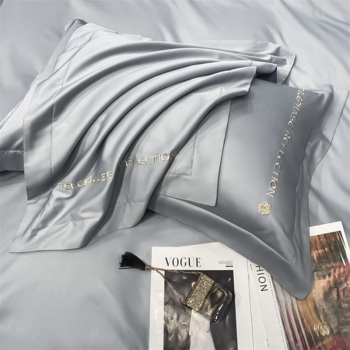 91家纺网 家纺一手货源 找家纺 蓝巢家纺 2022新款100支长绒棉四件套 邂逅-天空蓝