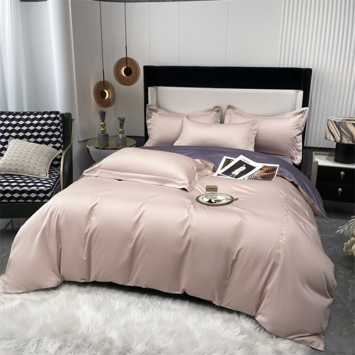 91家纺网 家纺一手货源 找家纺 蓝巢家纺 2022新款100支长绒棉四件套 邂逅-香叶粉