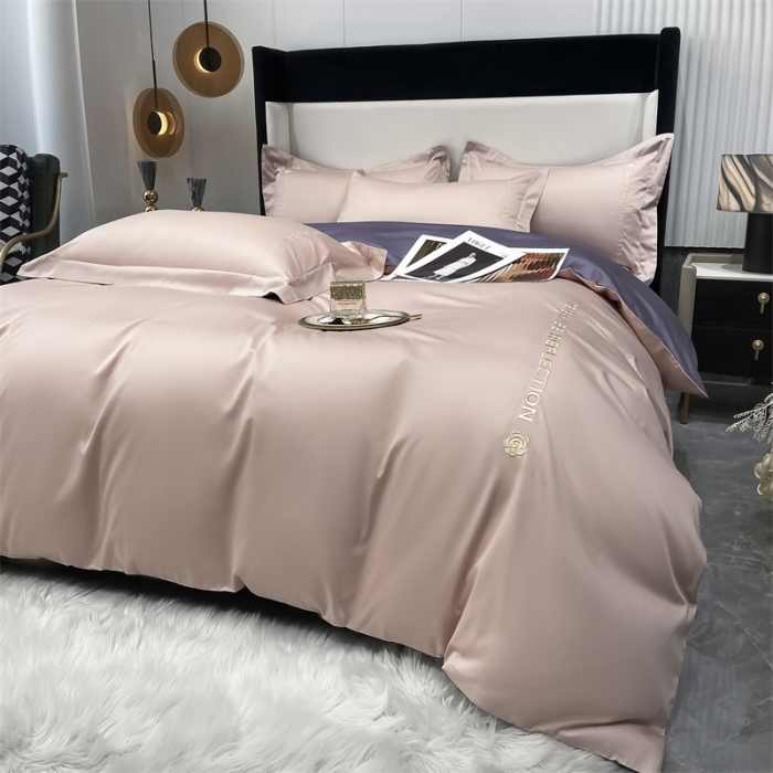 91家纺网 家纺一手货源 找家纺 蓝巢家纺 2022新款100支长绒棉四件套 邂逅-香叶粉