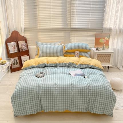 91家纺网 家纺一手货源 找家纺 （总）蓝巢家纺 2022新款全棉色织水洗棉四件套