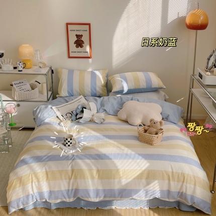 91家纺网 家纺一手货源 找家纺 （总）顾里 2022新款13372全棉四件套-日系渐变条纹