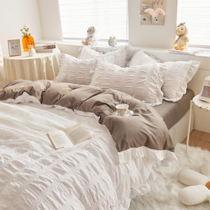 91家纺网 家纺一手货源 找家纺 （总）ab家纺 2023新款泡泡纱水洗棉四件套