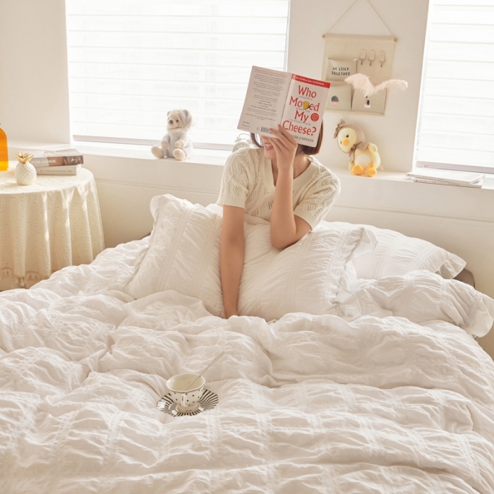 91家纺网 家纺一手货源 找家纺 （总）ab家纺 2023新款泡泡纱水洗棉四件套