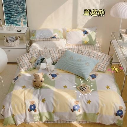 91家纺网 家纺一手货源 找家纺 （总）顾里 2022新款13372全棉四件套-治 愈卡通