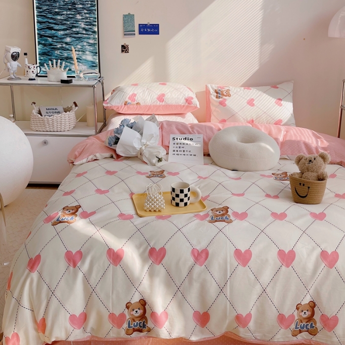 91家纺网 家纺一手货源 找家纺 顾里 2022新款13372全棉四件套-治 愈卡通 Lucy小熊