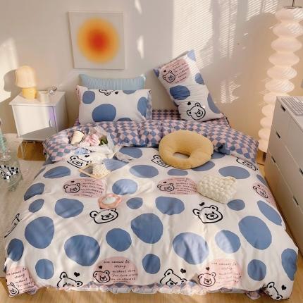 顾里 2022新款13372全棉四件套-治 愈卡通 波点小熊